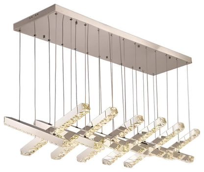 Stylish Crystal LED Chandelier, Silver, 12 Lights, Non-Dimmable, Cool LightBy Miron Demid LLC