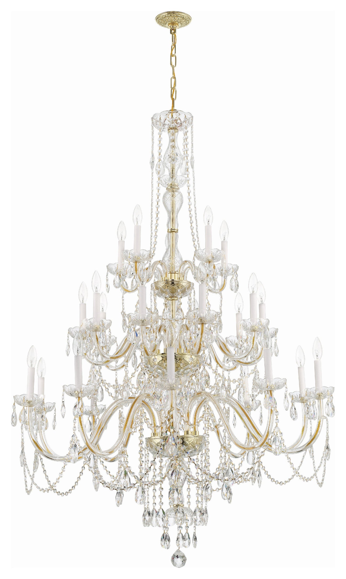 Traditional Crystal 25-Light Polished Brass ChandelierBy Crystorama Lighting