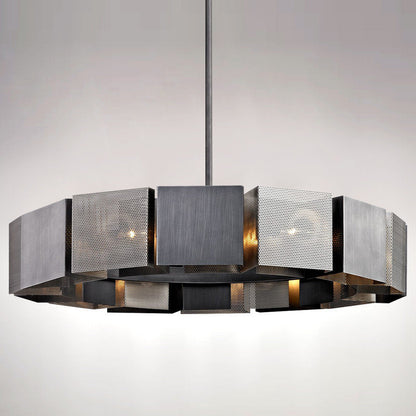 Stainless Steel Industrial Modern Ring Chandelier, Diameter 40"By MORSALE