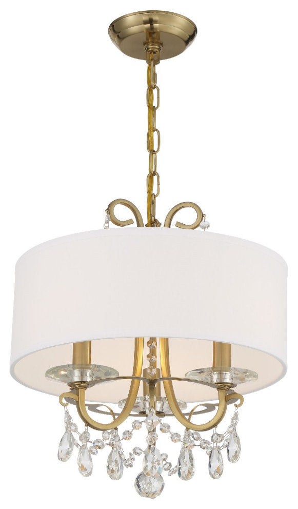 Othello 3 Light Vibrant Gold ChandelierBy Crystorama Lighting