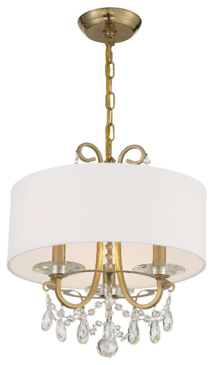 Othello 3 Light Vibrant Gold ChandelierBy Crystorama Lighting
