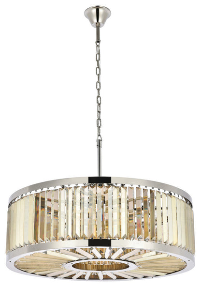 Elegant Lighting 1233D35-GT/RC Chelsea 10 Light 36"W Crystal Drum - PolishedBy Elegant Furniture & Lighting