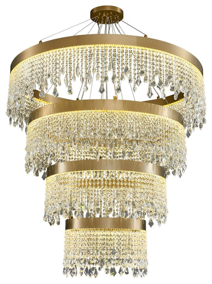 Loda | Multi-level Chic Large Crystal Chandelier, Warm Light 3000kBy Miron Demid LLC