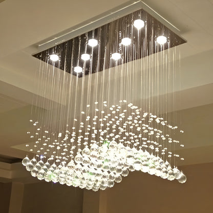 Agropoli | Luxury Rectangle LED Crystal Lamp for Dining Room, L47.2xw9.8xh39.4", Cool LightBy Miron Demid LLC