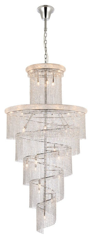Elegant Lighting V1800SR48/RC Spiral 41 Light 48"W Crystal - ChromeBy Elegant Furniture & Lighting