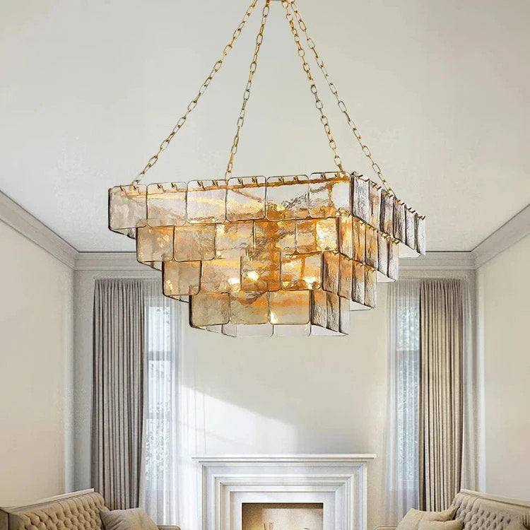 Welle Glass Chandelier, 100cm/39"By MORSALE