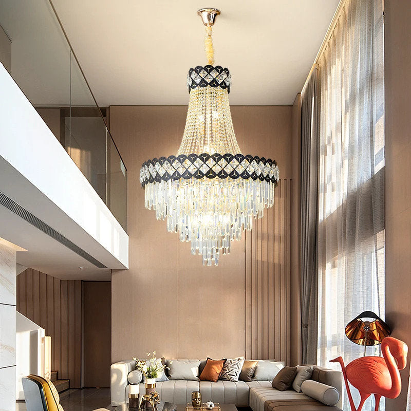 Chateauneuf-Grasse | Classical Duplex Crystal Chandelier, Dia23.6xh35.4" / Dia60xh90cm, Warm LightBy Miron Demid LLC