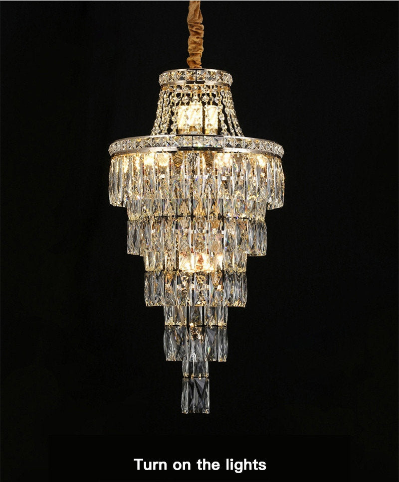 La Croix-sur-Roudoule | Duplex Spiral Crystal Stairway Chandelier, Dia21.7"By Miron Demid LLC