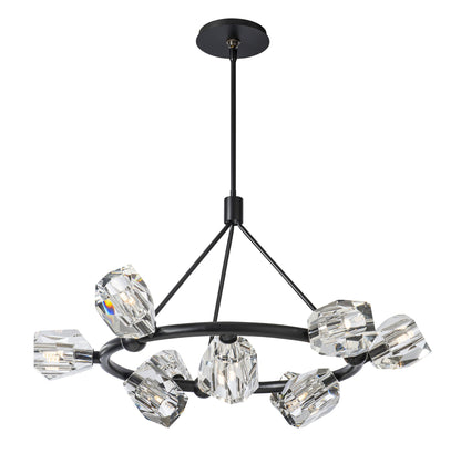 Gatsby 9-Light Ring Pendant - Black - CrystalBy Hubbardton Forge