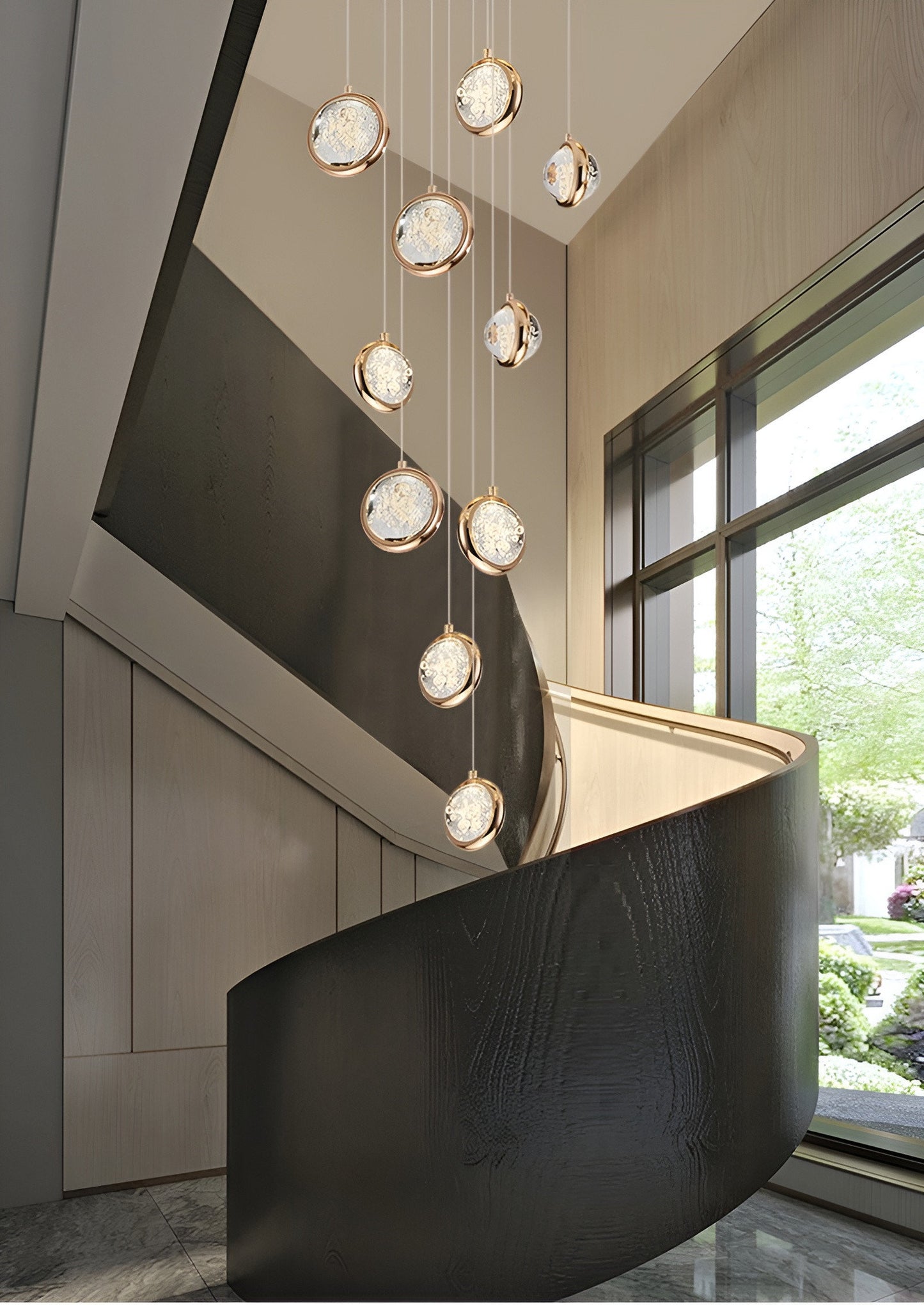 Corniglia | Staircase Crystal Chandelier, 15 LightsBy Miron Demid LLC