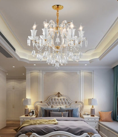 Villars-sur-Glane | European-style Wind Chime Luxury Crystal Candle Chandelier, 15 HeadsBy Miron Demid LLC