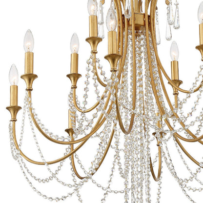 Crystorama Arcadia 12-Light Chandelier ARC-1909-GA-CL-MWP, Antique GoldBy Crystorama Lighting
