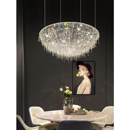 Bendejun | Luxury Brilliant Drops Crystal Chandelier, Dia31.5xh13.8", Cool LightBy Miron Demid LLC
