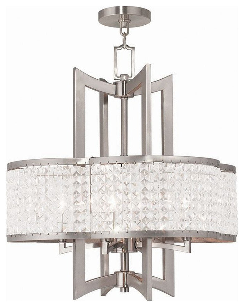 Traditional Four Light Chandelier-Brushed Nickel Finish - ChandelierBy Bailey Street Home