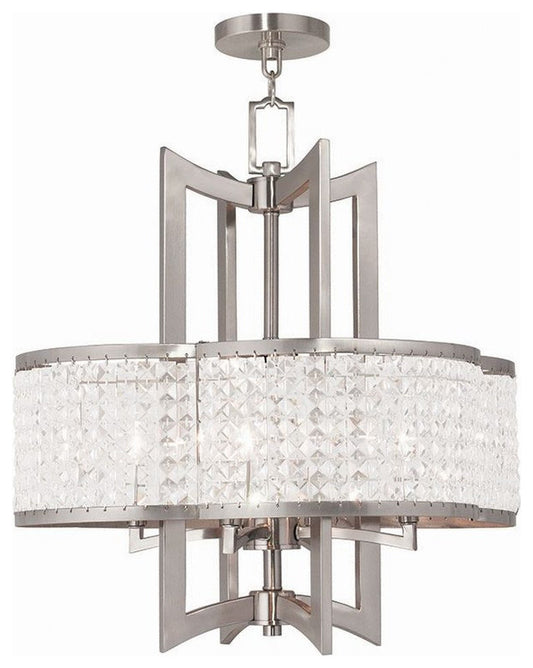 Traditional Four Light Chandelier-Brushed Nickel Finish - ChandelierBy Bailey Street Home