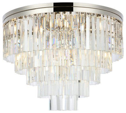 Elegant Lighting 1201F32/RC Sydney 17 Light 32"W Flush Mount Drum - PolishedBy Elegant Furniture & Lighting
