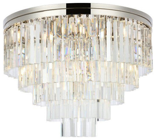 Elegant Lighting 1201F32/RC Sydney 17 Light 32"W Flush Mount Drum - PolishedBy Elegant Furniture & Lighting