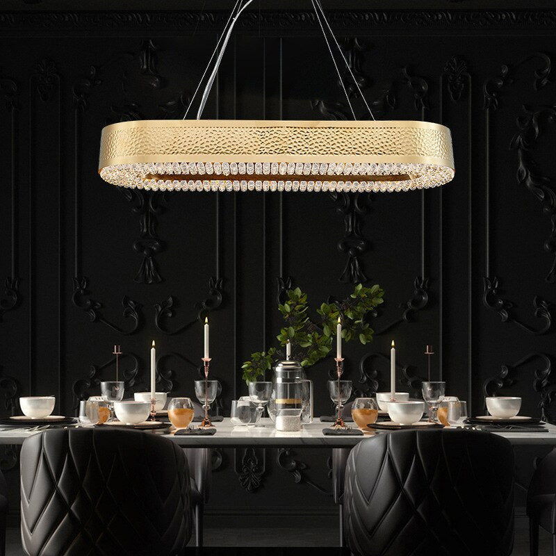Giovanni Gold Plated Crystal Dining Room ChandelierBy MORSALE