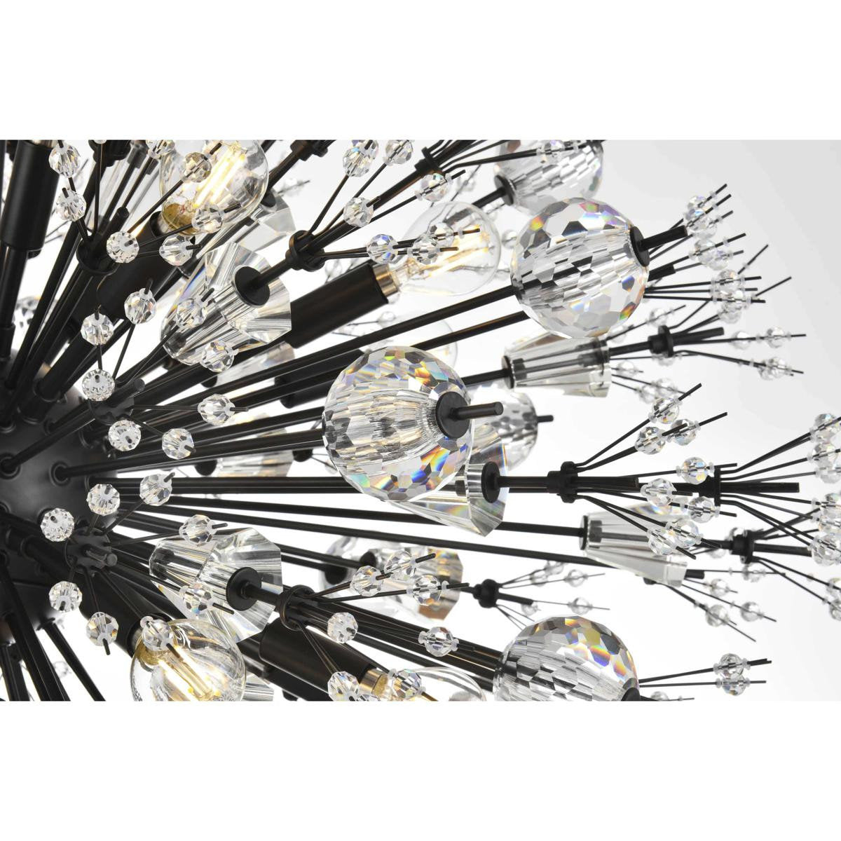 Vera 24 Light Pendant, BlackBy Elegant Furniture & Lighting