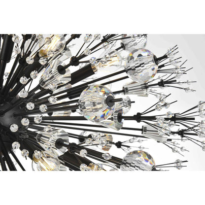 Vera 24 Light Pendant, BlackBy Elegant Furniture & Lighting