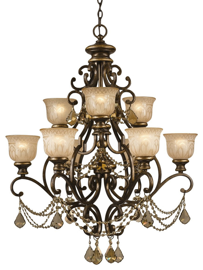 Crystorama Norwalk 9 Light Chandelier 7509-BU-GT-S - Bronze UmberBy Crystorama Lighting