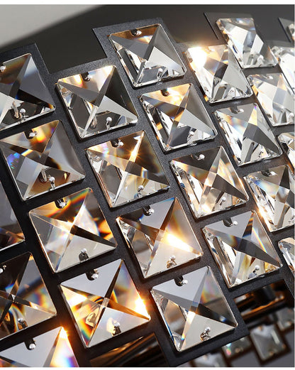 Black crystal lamp for modern living room, bedroom, kitchen., 31.5''By Miron Demid LLC