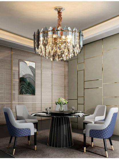 Crystal round chandelier for contemporary  living room, bedroom., 31.5''By Miron Demid LLC