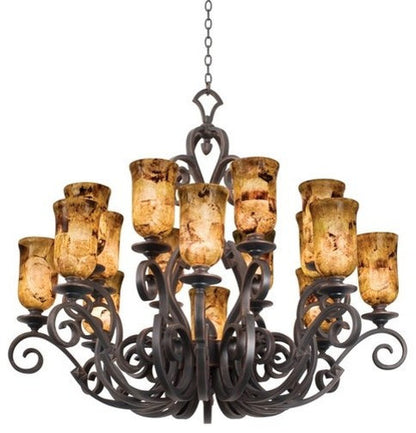 Ibiza 16-Light Chandelier, Antique Copper, EcruBy KALCO LIGHTING
