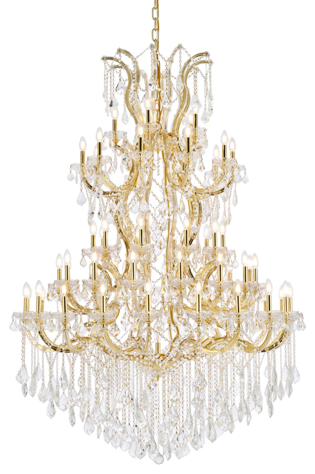 Elegant Lighting 2800G54-GT/RC Maria Theresa 61 Light 54"W - GoldBy Elegant Furniture & Lighting