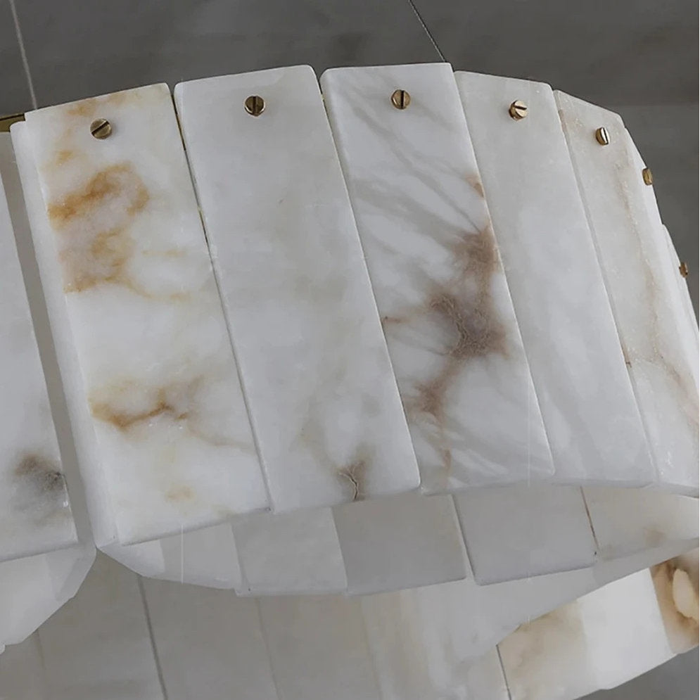 2-Tier Natural Marble Modern ChandelierBy Morsale.com