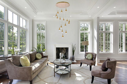 Elegant Lighting Amherst 36" Led Chandelier in Satin GoldBy Elegant Furniture & Lighting