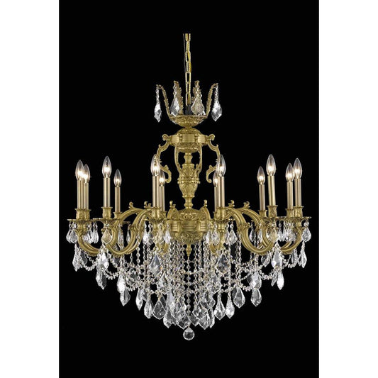 French Gold 12-Light Chandelier with Royal Cut Crystal