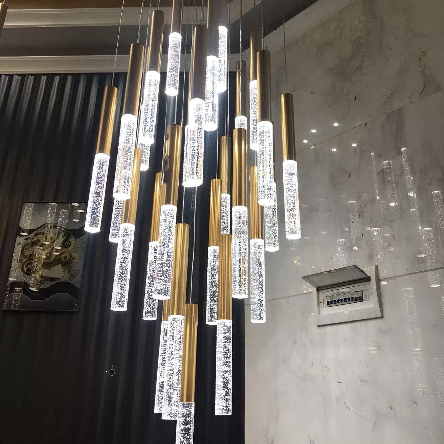 Manarola | Long LED Spiral Chandelier, 28 Lights (Spiral)By Miron Demid LLC