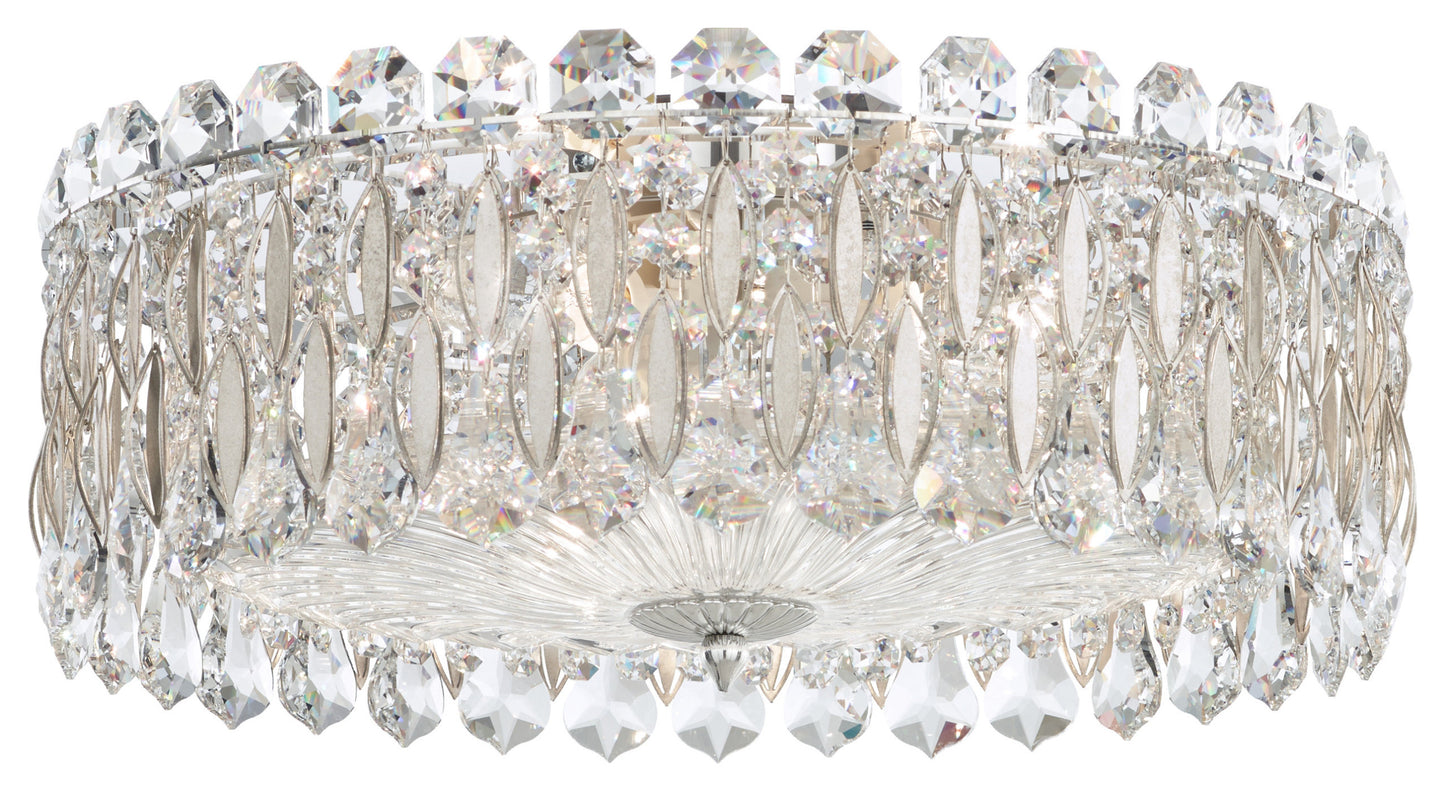 Schonbek Rs8348N-48S 3 Light Crystal Flush, Antique SilverBy Schonbek
