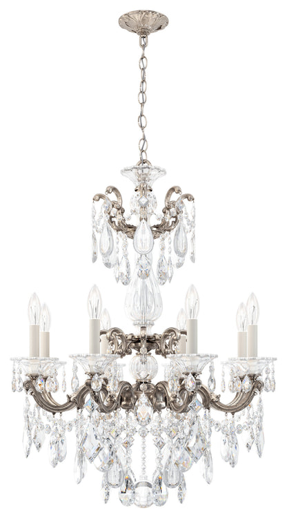 Schonbek 5007-48S 8 Light Crystal Chandelier, Antique SilverBy Schonbek