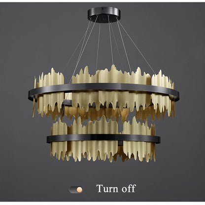Nera 2-Tier Brushed Brass Modern ChandelierBy MORSALE