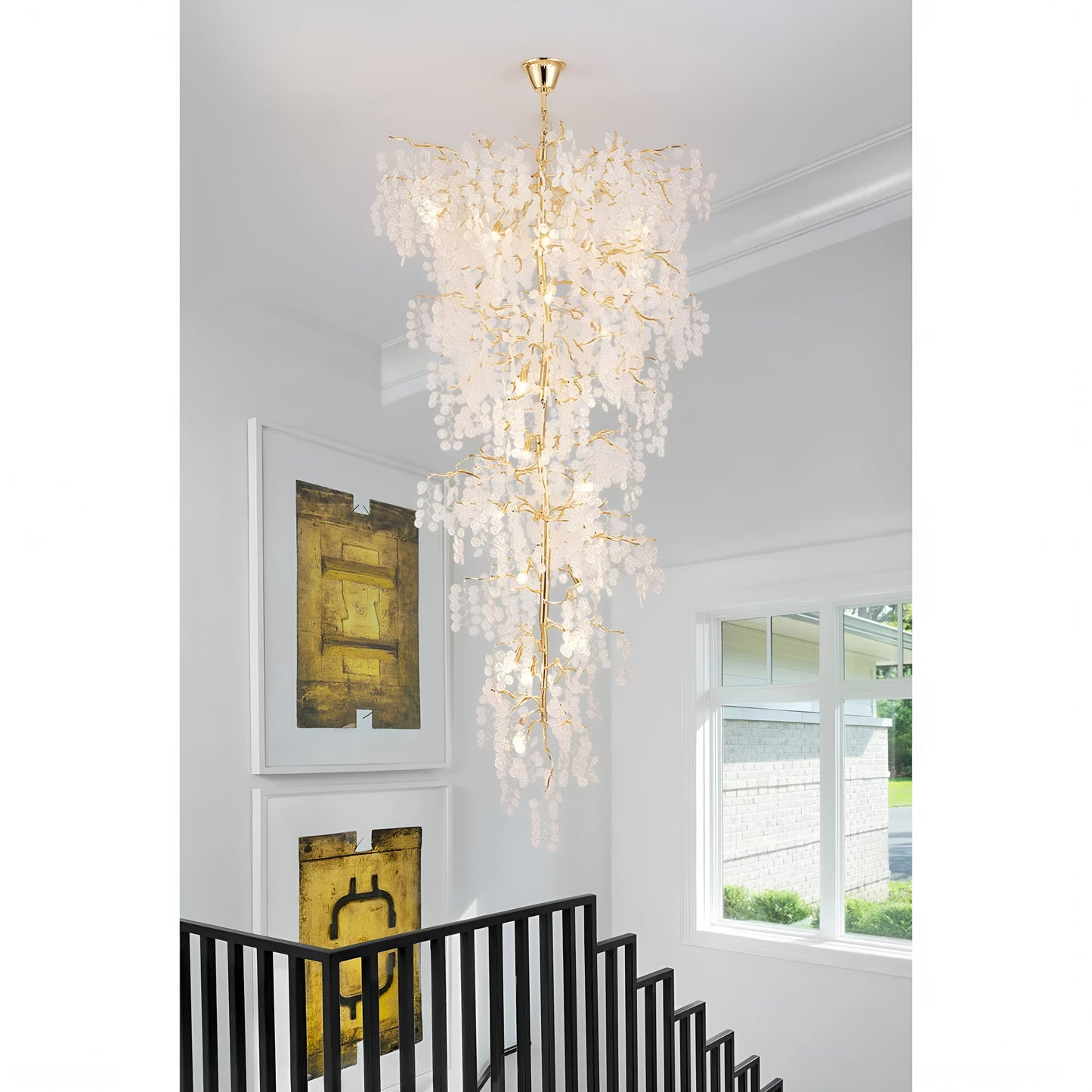 Aidone | Large Luxury Crystal Chandelier For Staircase, Dia31.5xh55.1"By Miron Demid LLC