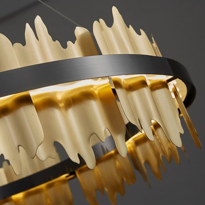 Nera 2-Tier Brushed Brass Modern ChandelierBy MORSALE
