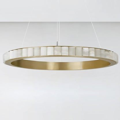 32" Natural Marble Modern Ring ChandelierBy Morsale.com