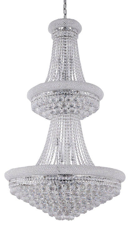 32-Light 30" Chrome Metal Chandelier With CrystalsBy Design Living