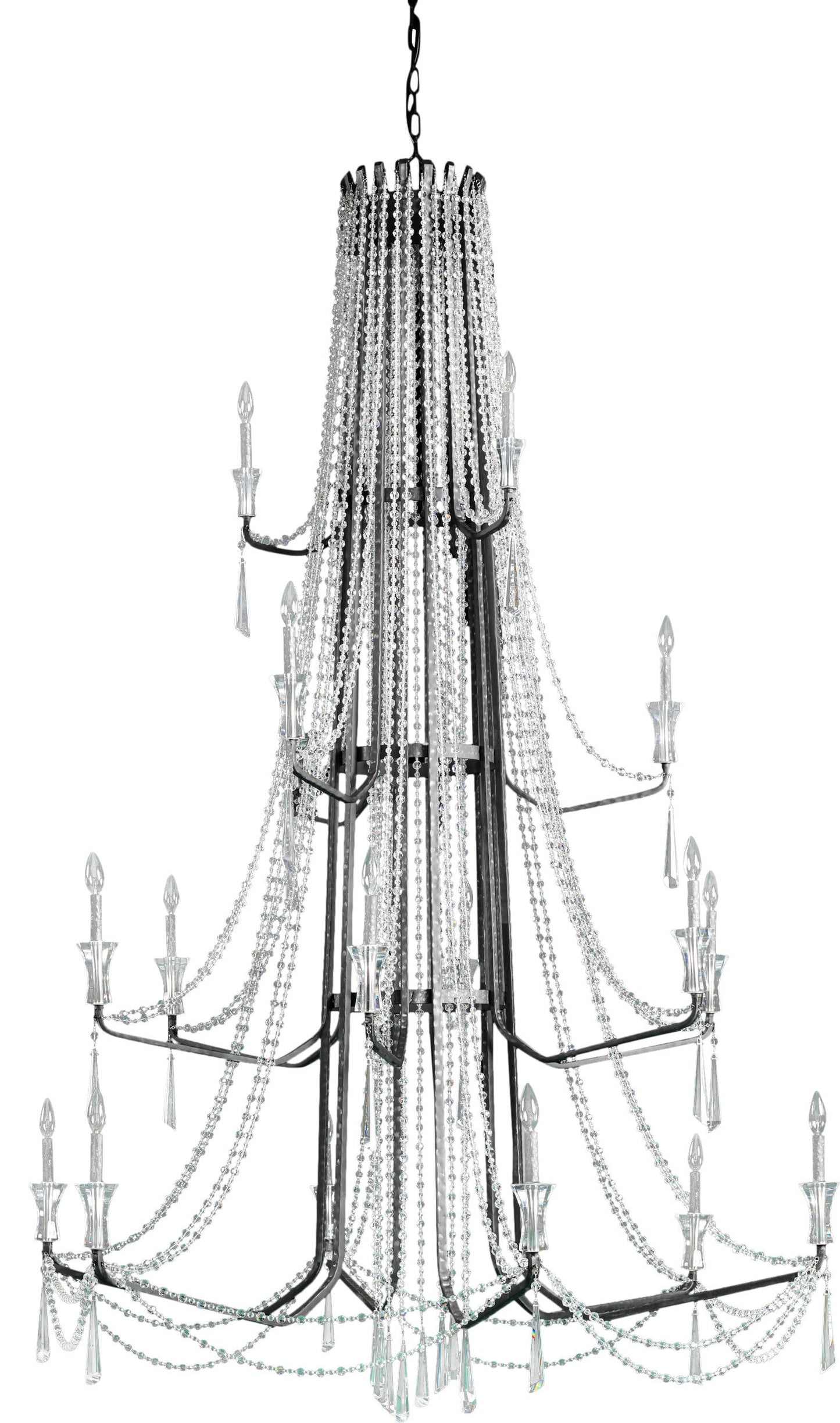 Barcelona Crystal Chandelier, Onyx, 18-LightsBy Varaluz