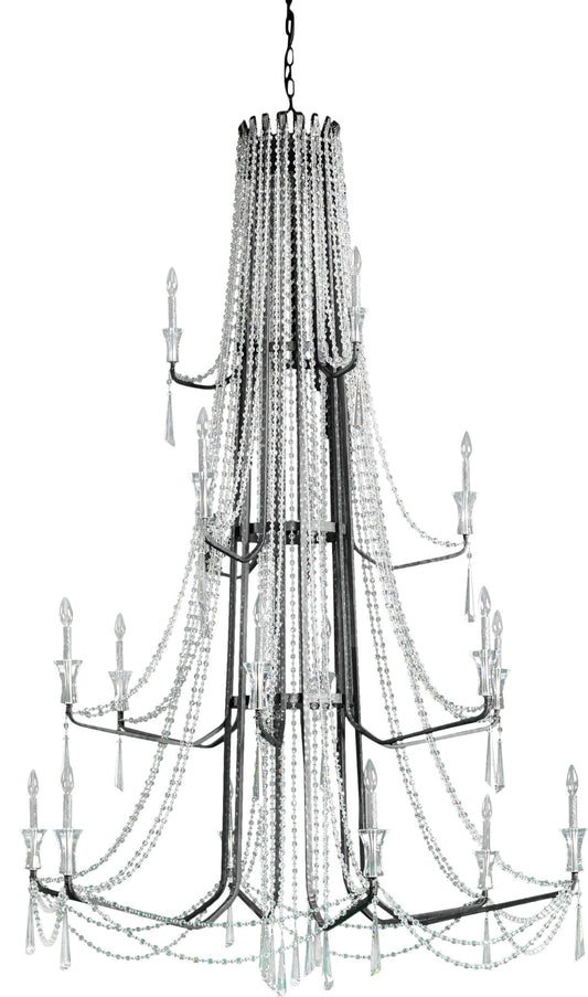 Barcelona Crystal Chandelier, Onyx, 18-LightsBy Varaluz