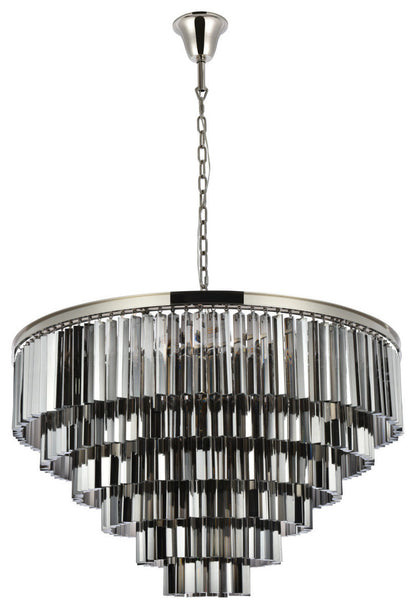 Elegant Lighting 1201D44-SS/RC Sydney 33 Light 44"W Crystal - Matte BlackBy Elegant Furniture & Lighting