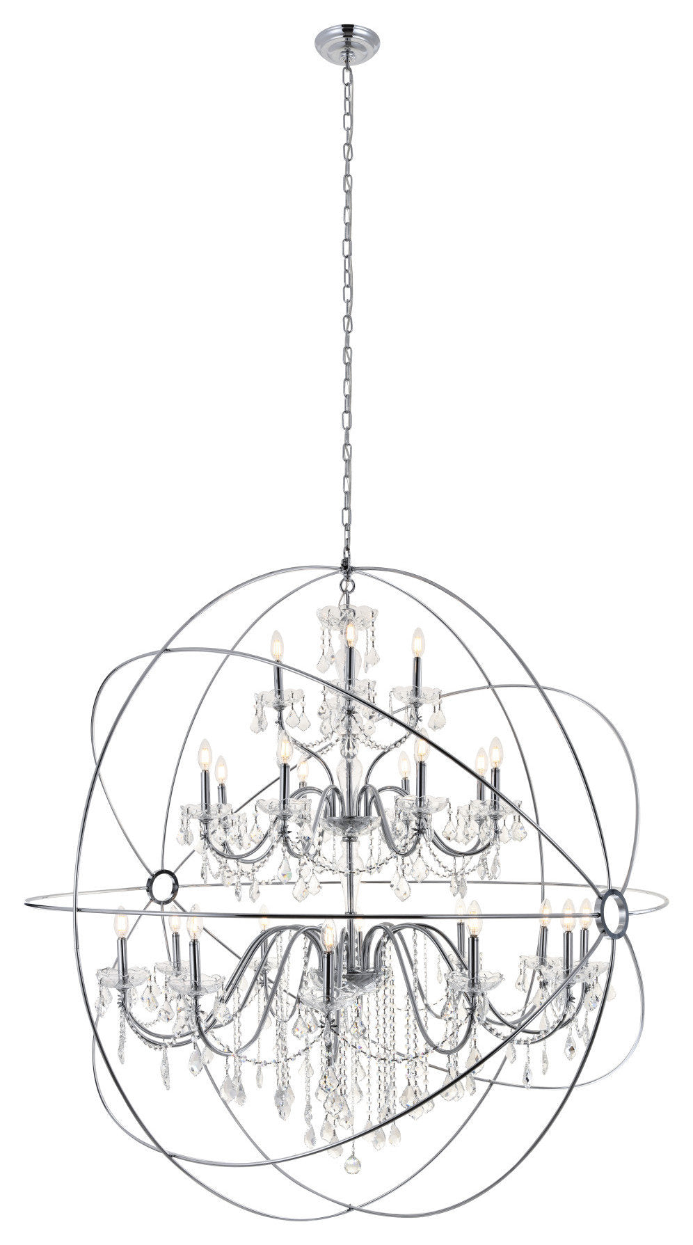Elegant Lighting LD8801D60 Cordelia 24 Light 59"W Taper Candle - BlackBy Elegant Furniture & Lighting