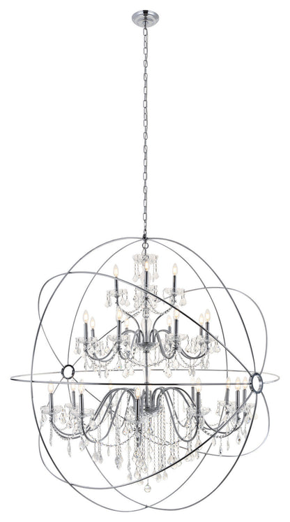 Elegant Lighting LD8801D60 Cordelia 24 Light 59"W Taper Candle - BlackBy Elegant Furniture & Lighting