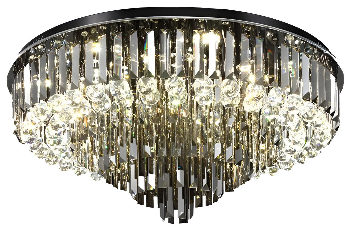Africo | Round Modern Crystal Chandelier, 31.5"By Miron Demid LLC