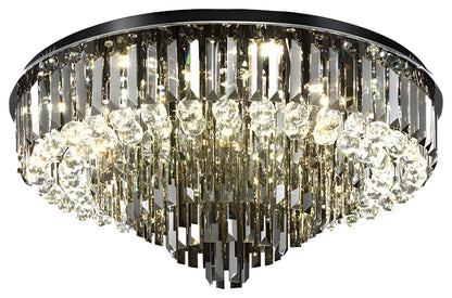 Africo | Round Modern Crystal Chandelier, 31.5"By Miron Demid LLC