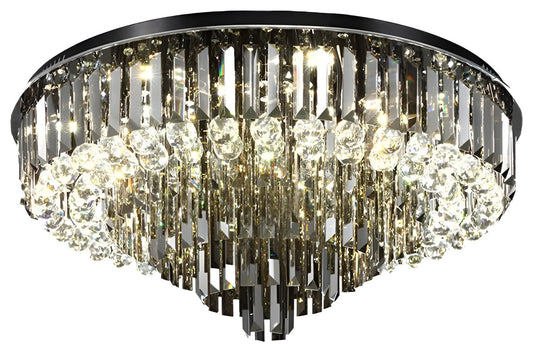Africo | Round Modern Crystal Chandelier, 31.5"By Miron Demid LLC
