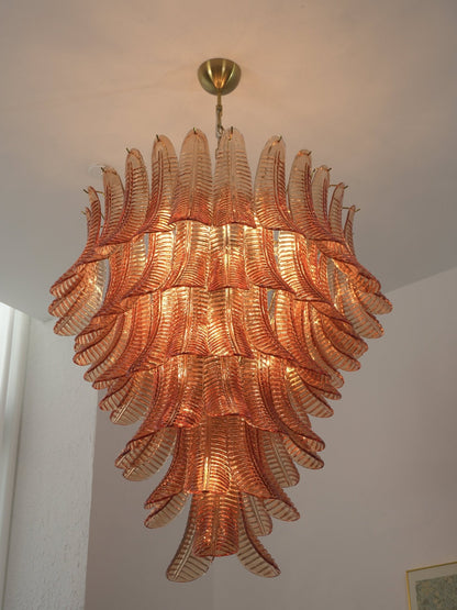 Amber Leaf Cascade Chandelier
