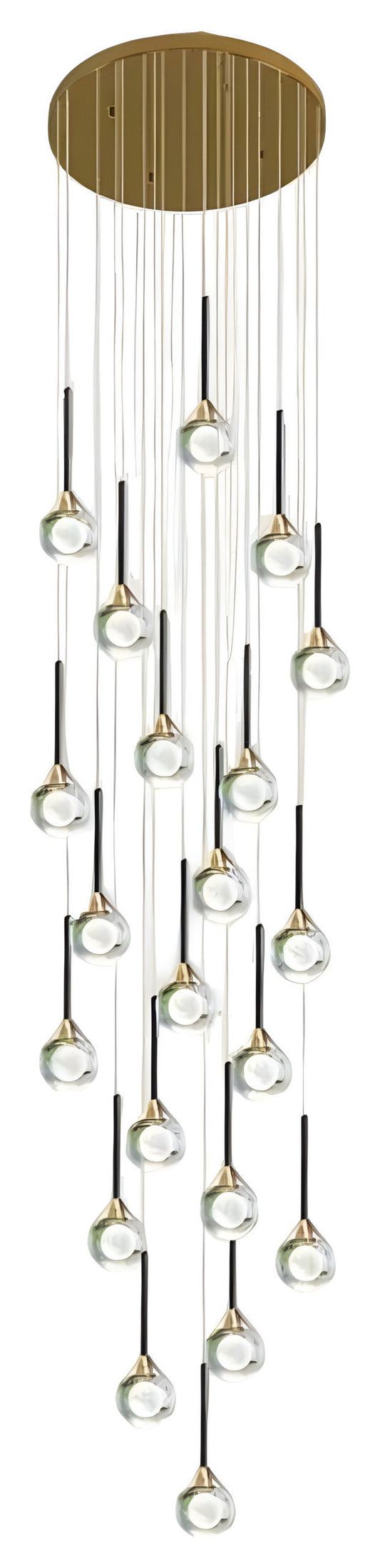 Peillon | Gold Crystal Raindrop Glass Ball Chandelier, 21 Heads, Cool LightBy Miron Demid LLC